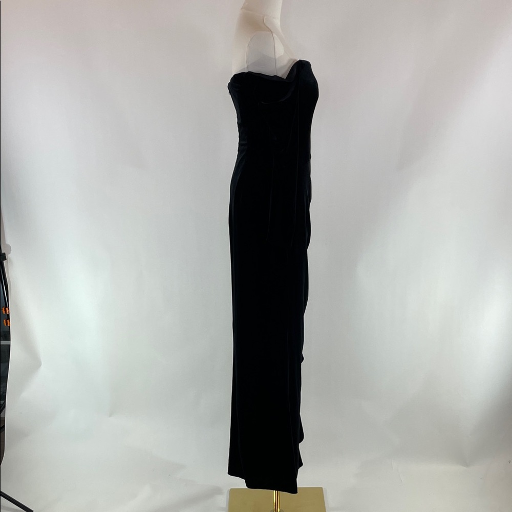Badgley Mischka Draped Velvet Ruffle Gown, 4 - Picture 15 of 17